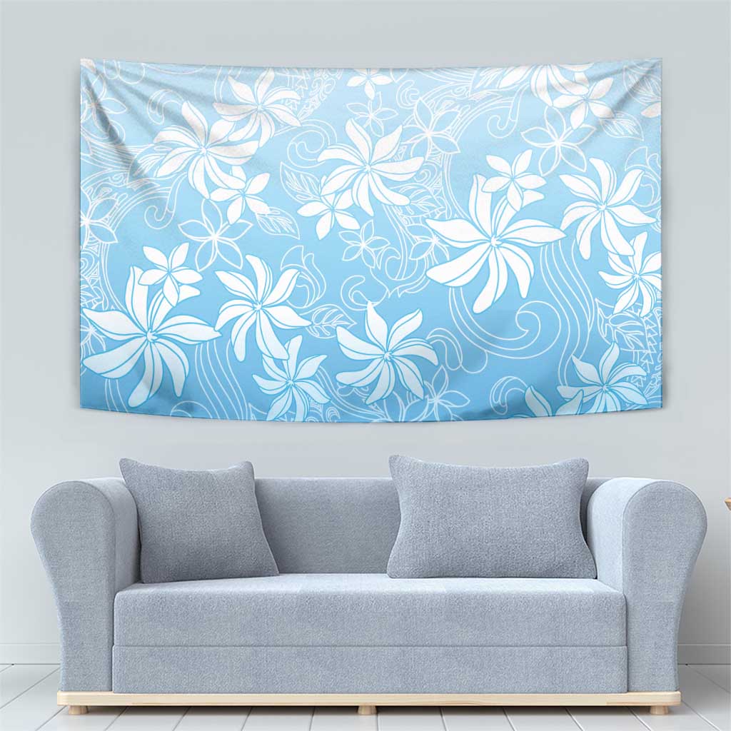 Tiare Tahiti Tapestry Blue Polynesia Motifs - Polynesian Pride