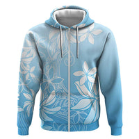 Tiare Tahiti Zip Hoodie Blue Polynesia Motifs - Polynesian Pride