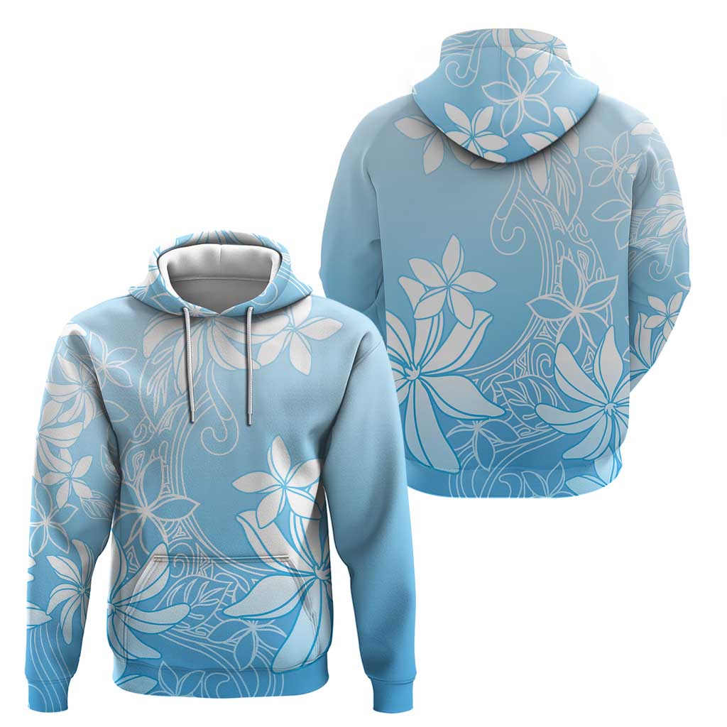 Tiare Tahiti Zip Hoodie Blue Polynesia Motifs - Polynesian Pride