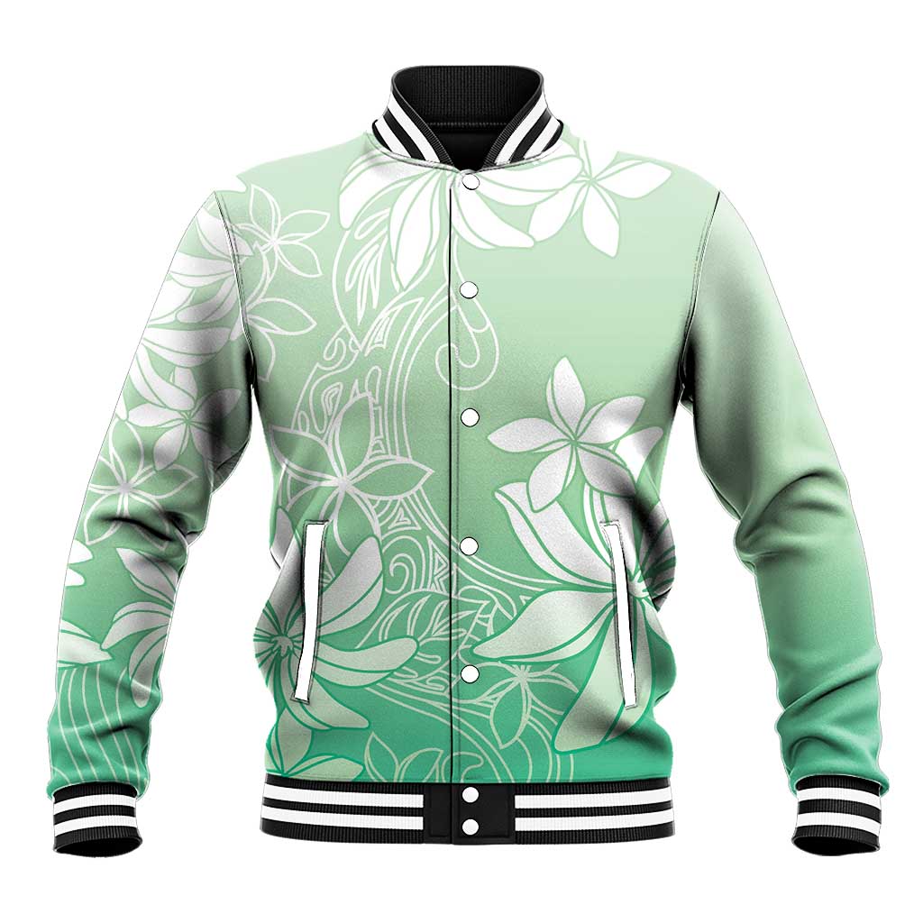 Tiare Tahiti Baseball Jacket Matcha Polynesia Motifs - Polynesian Pride