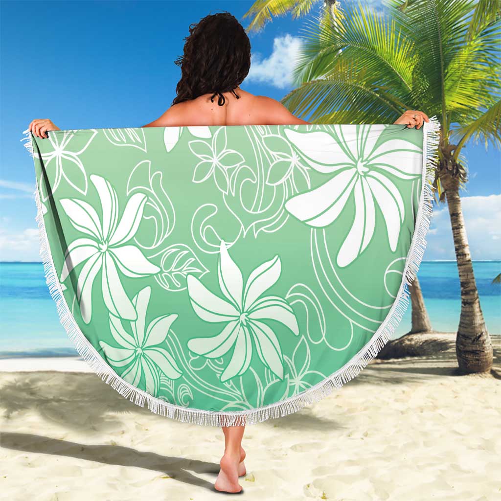 Tiare Tahiti Beach Blanket Matcha Polynesia Motifs - Polynesian Pride