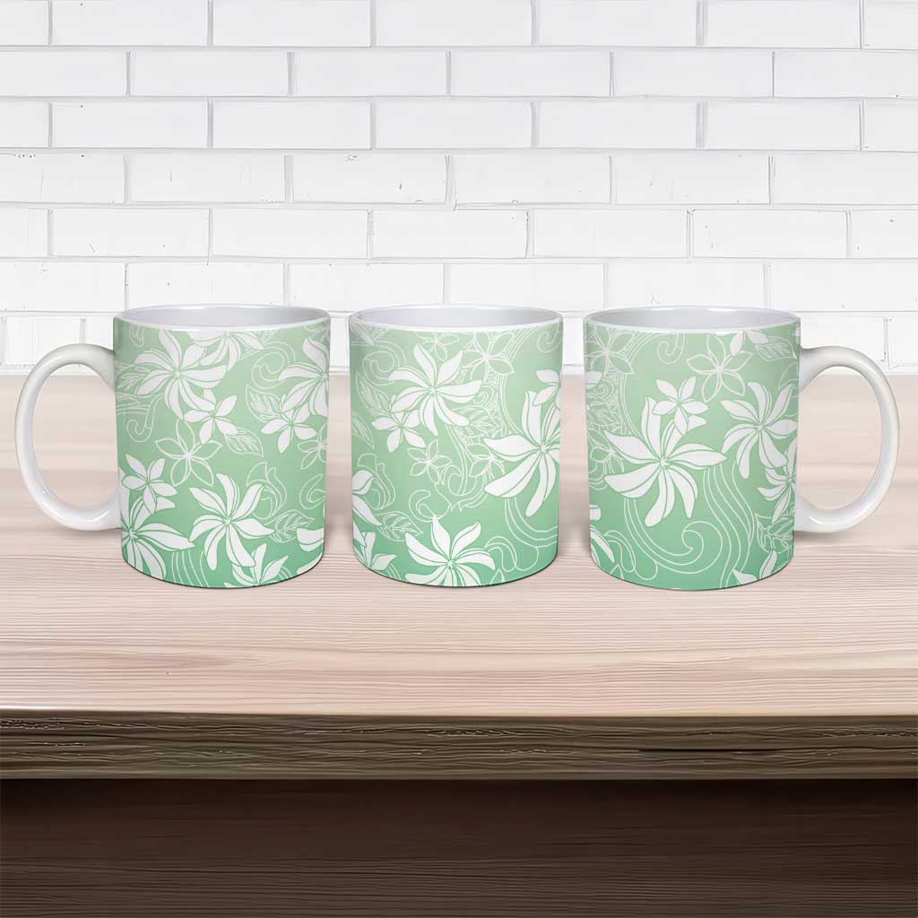 Tiare Tahiti Ceramic Mug Matcha Polynesia Motifs - Polynesian Pride