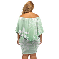 Tiare Tahiti Family Matching Off Shoulder Short Dress and Hawaiian Shirt Matcha Polynesia Motifs - Polynesian Pride
