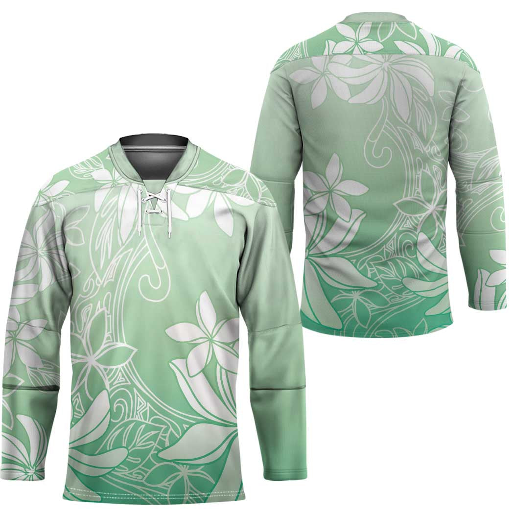 Tiare Tahiti Hockey Jersey Matcha Polynesia Motifs - Polynesian Pride