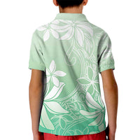 Tiare Tahiti Kid Polo Shirt Matcha Polynesia Motifs - Polynesian Pride