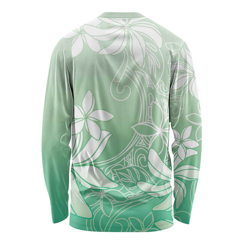 Tiare Tahiti Long Sleeve Shirt Matcha Polynesia Motifs - Polynesian Pride