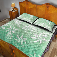 Tiare Tahiti Quilt Bed Set Matcha Polynesia Motifs - Polynesian Pride