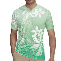 Tiare Tahiti Rugby Jersey Matcha Polynesia Motifs - Polynesian Pride