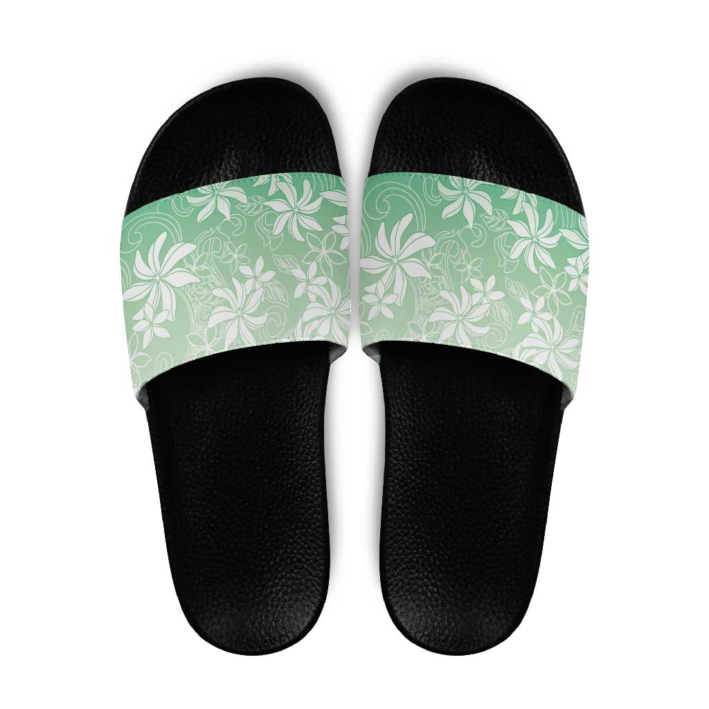 Tiare Tahiti Slide Sandals Matcha Polynesia Motifs - Polynesian Pride