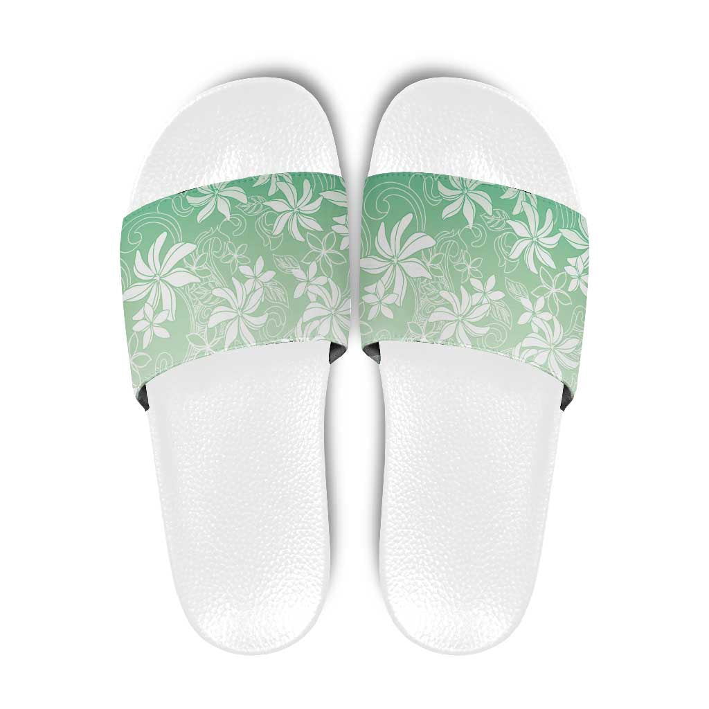 Tiare Tahiti Slide Sandals Matcha Polynesia Motifs - Polynesian Pride