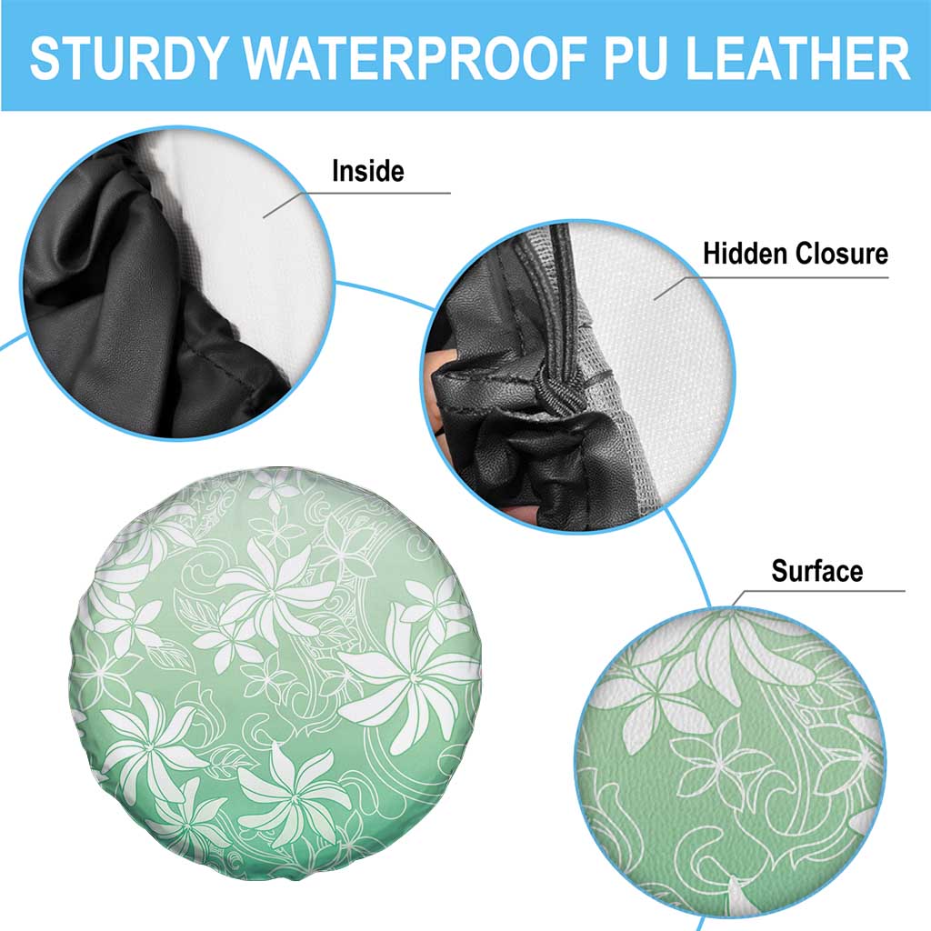 Tiare Tahiti Spare Tire Cover Matcha Polynesia Motifs - Polynesian Pride