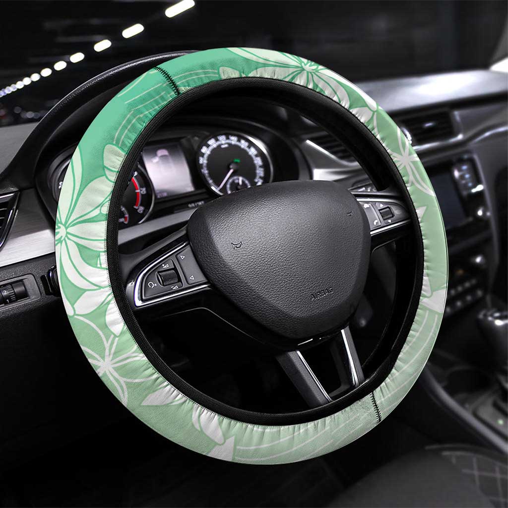 Tiare Tahiti Steering Wheel Cover Matcha Polynesia Motifs - Polynesian Pride