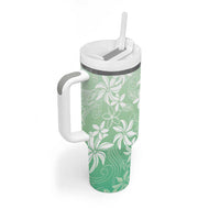 Tiare Tahiti Tumbler With Handle Matcha Polynesia Motifs - Polynesian Pride