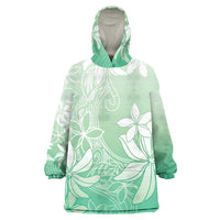 Tiare Tahiti Wearable Blanket Hoodie Matcha Polynesia Motifs - Polynesian Pride
