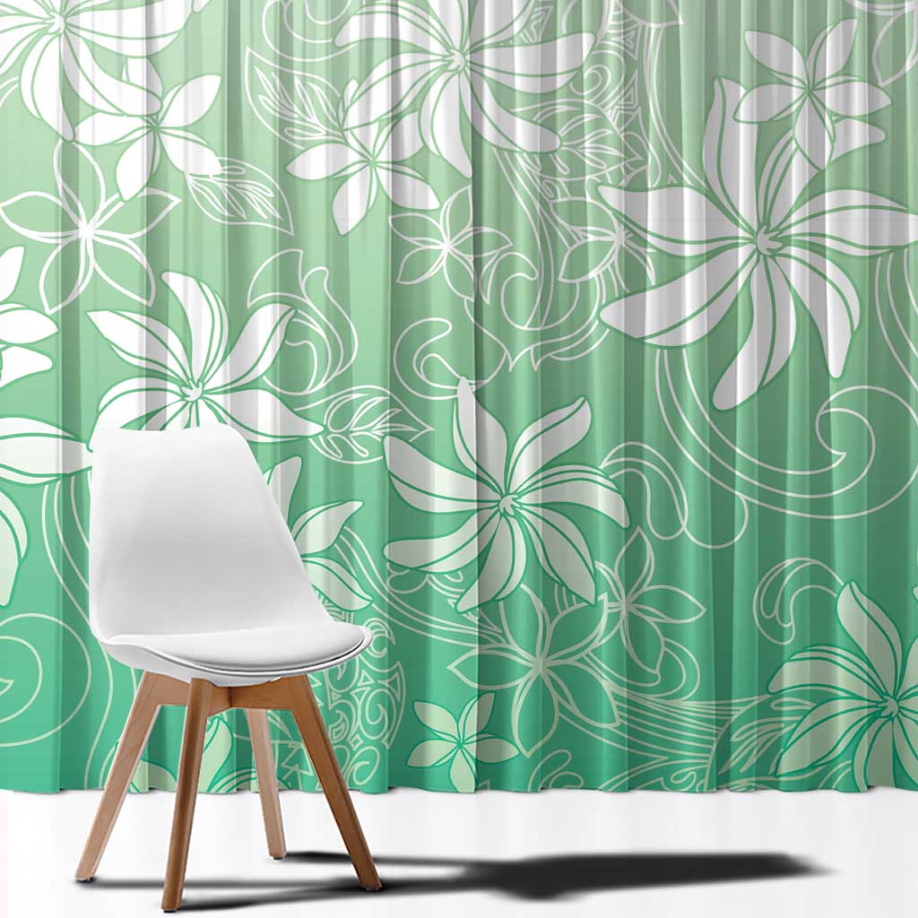 Tiare Tahiti Window Curtain Matcha Polynesia Motifs - Polynesian Pride