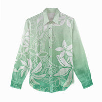 Tiare Tahiti Women Casual Shirt Matcha Polynesia Motifs - Polynesian Pride