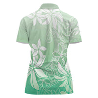 Tiare Tahiti Women Polo Shirt Matcha Polynesia Motifs - Polynesian Pride