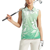 Tiare Tahiti Women Sleeveless Polo Shirt Matcha Polynesia Motifs - Polynesian Pride