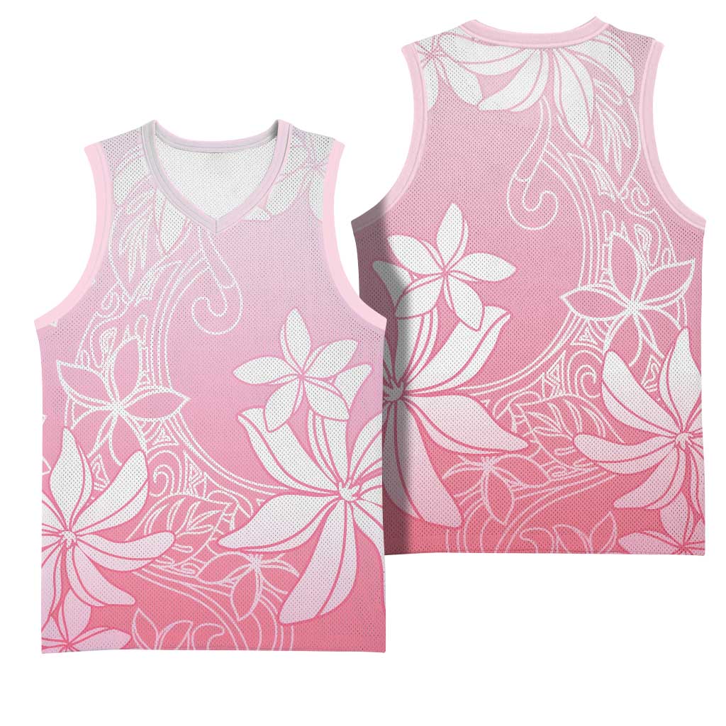 Tiare Tahiti Basketball Jersey Pink Polynesia Motifs - Polynesian Pride