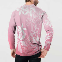 Tiare Tahiti Button Sweatshirt Pink Polynesia Motifs - Polynesian Pride