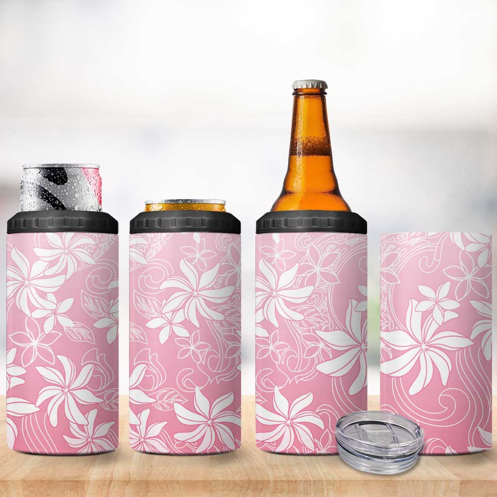 Tiare Tahiti 4 in 1 Can Cooler Tumbler Pink Polynesia Motifs - Polynesian Pride
