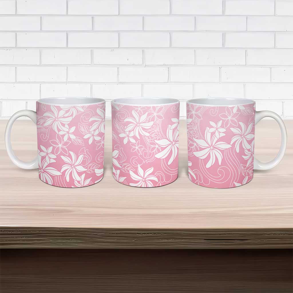 Tiare Tahiti Ceramic Mug Pink Polynesia Motifs - Polynesian Pride