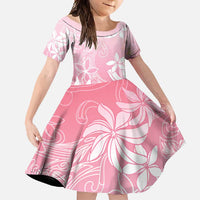 Tiare Tahiti Family Matching Long Sleeve Bodycon Dress and Hawaiian Shirt Pink Polynesia Motifs - Polynesian Pride
