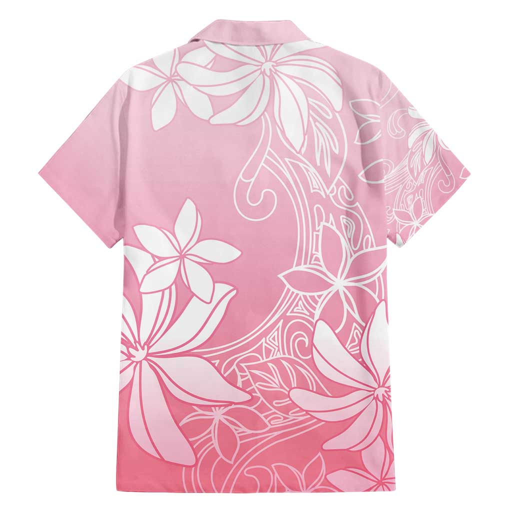 Tiare Tahiti Family Matching Long Sleeve Bodycon Dress and Hawaiian Shirt Pink Polynesia Motifs - Polynesian Pride