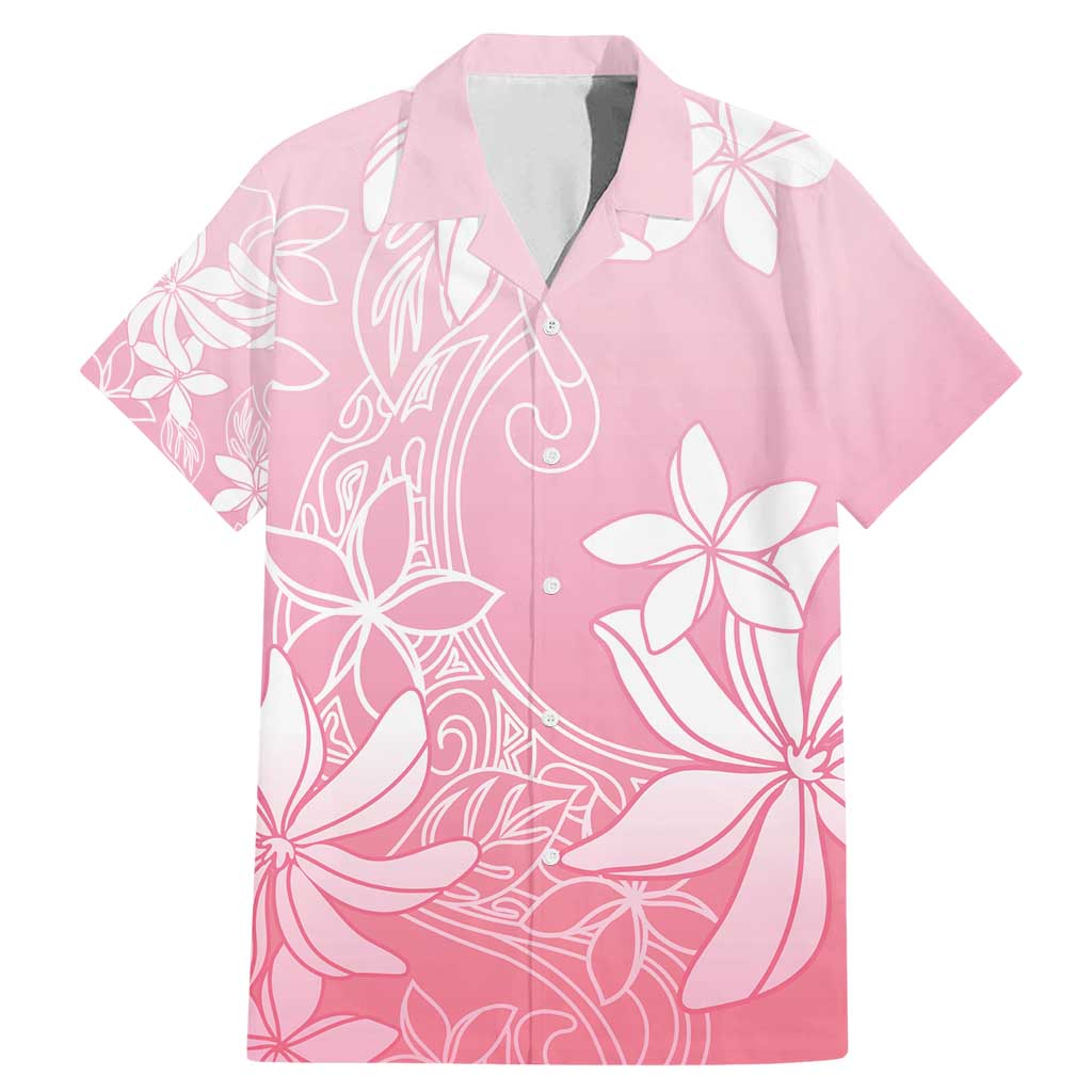 Tiare Tahiti Family Matching Mermaid Dress and Hawaiian Shirt Pink Polynesia Motifs - Polynesian Pride