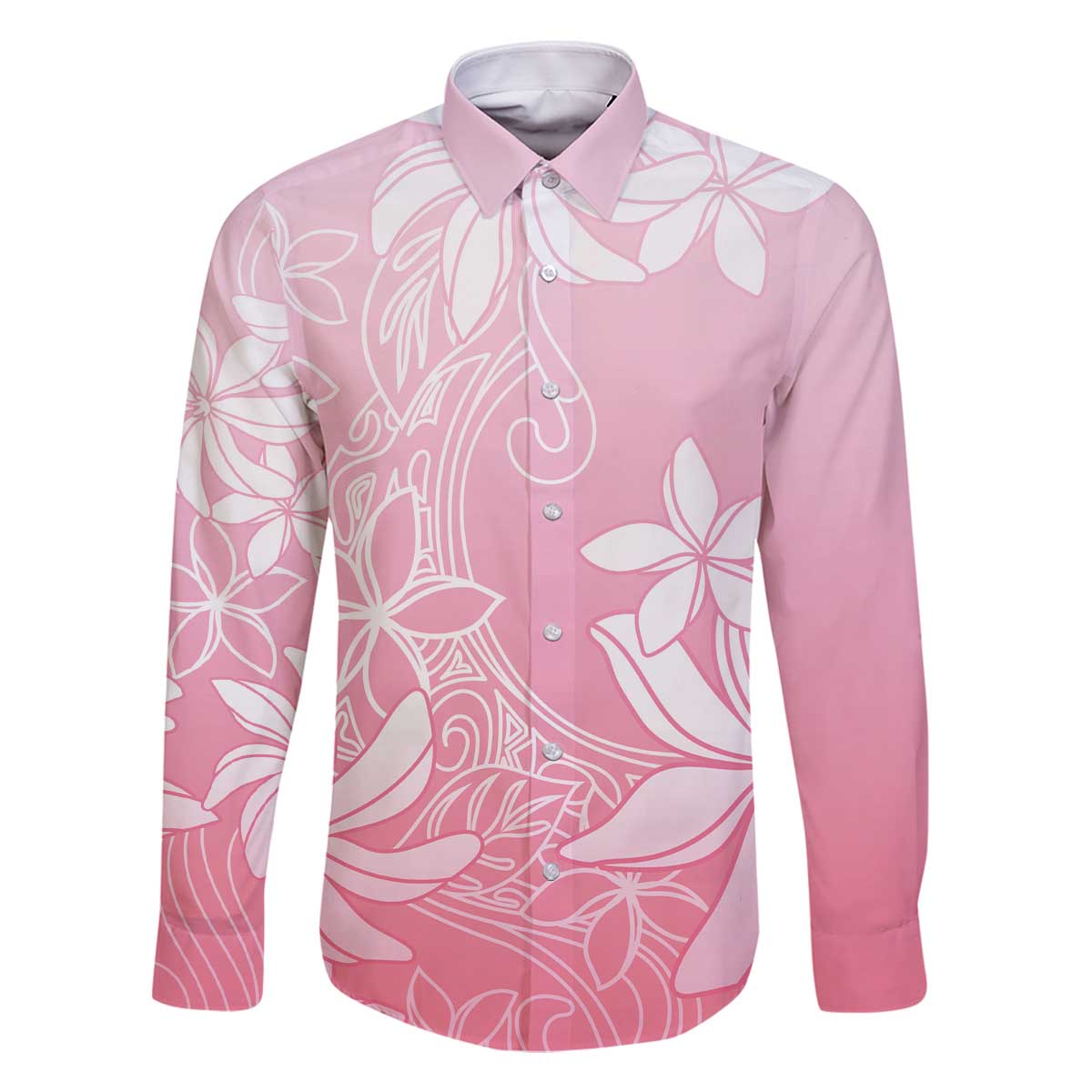Tiare Tahiti Family Matching Off The Shoulder Long Sleeve Dress and Hawaiian Shirt Pink Polynesia Motifs - Polynesian Pride