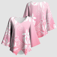 Tiare Tahiti Kimono Sleeve Blouse Pink Polynesia Motifs - Polynesian Pride