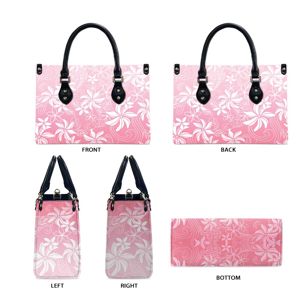 Tiare Tahiti Leather Bag Pink Polynesia Motifs - Polynesian Pride