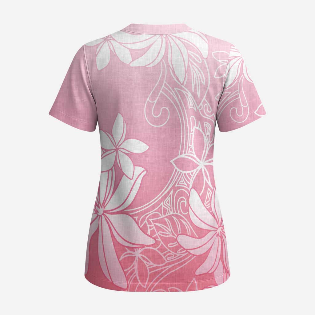 Tiare Tahiti Scrub Top Pink Polynesia Motifs - Polynesian Pride