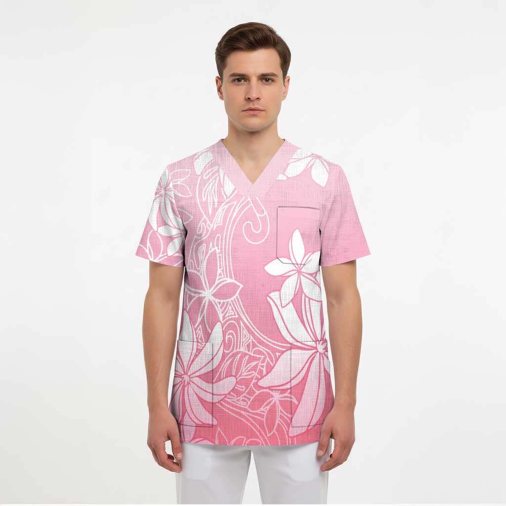 Tiare Tahiti Scrub Top Pink Polynesia Motifs - Polynesian Pride