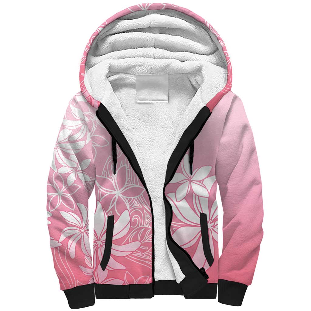 Tiare Tahiti Sherpa Hoodie Pink Polynesia Motifs - Polynesian Pride