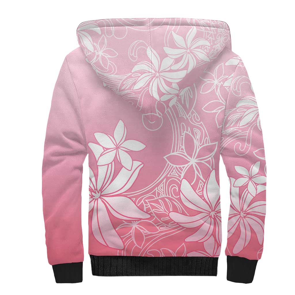 Tiare Tahiti Sherpa Hoodie Pink Polynesia Motifs - Polynesian Pride