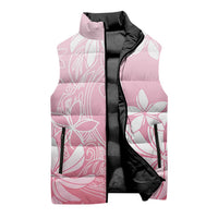 Tiare Tahiti Sleeveless Puffer Jacket Pink Polynesia Motifs - Polynesian Pride