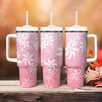 Tiare Tahiti Tumbler With Handle Pink Polynesia Motifs - Polynesian Pride
