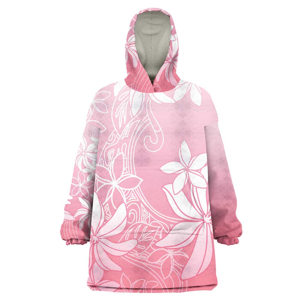 Tiare Tahiti Wearable Blanket Hoodie Pink Polynesia Motifs - Polynesian Pride