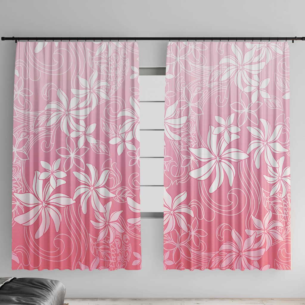 Tiare Tahiti Window Curtain Pink Polynesia Motifs - Polynesian Pride