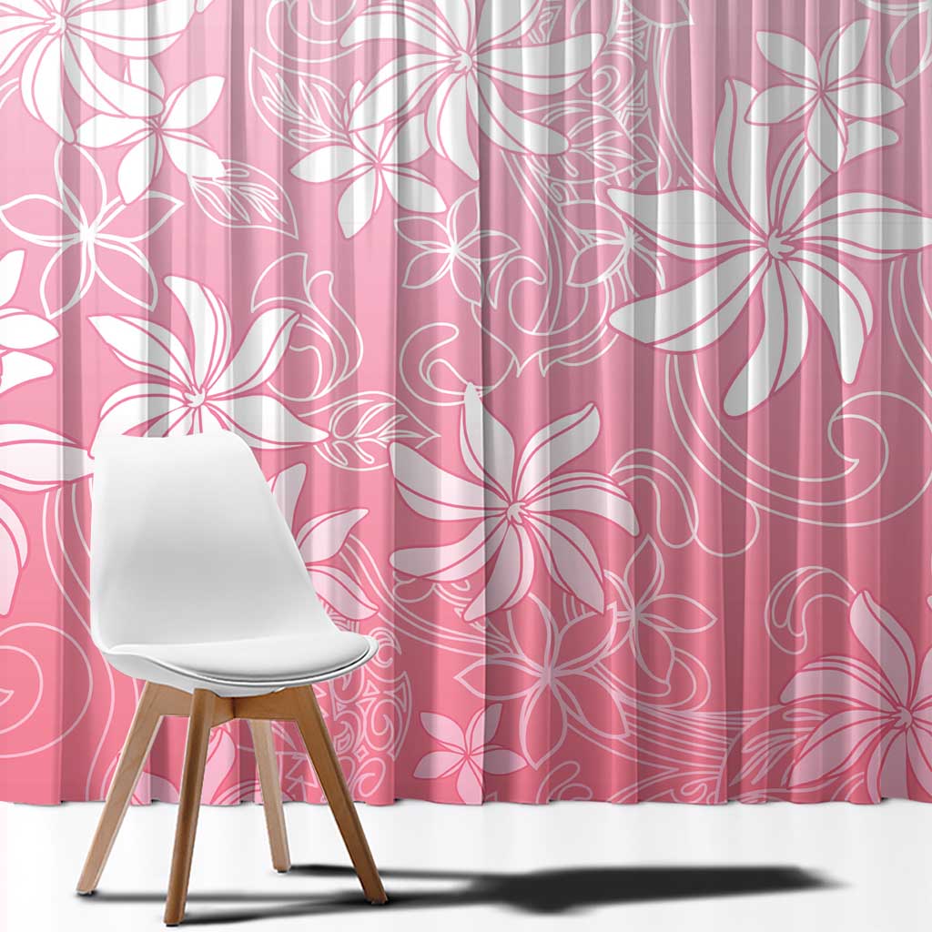 Tiare Tahiti Window Curtain Pink Polynesia Motifs - Polynesian Pride