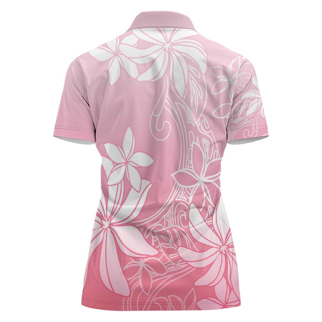 Tiare Tahiti Women Polo Shirt Pink Polynesia Motifs - Polynesian Pride