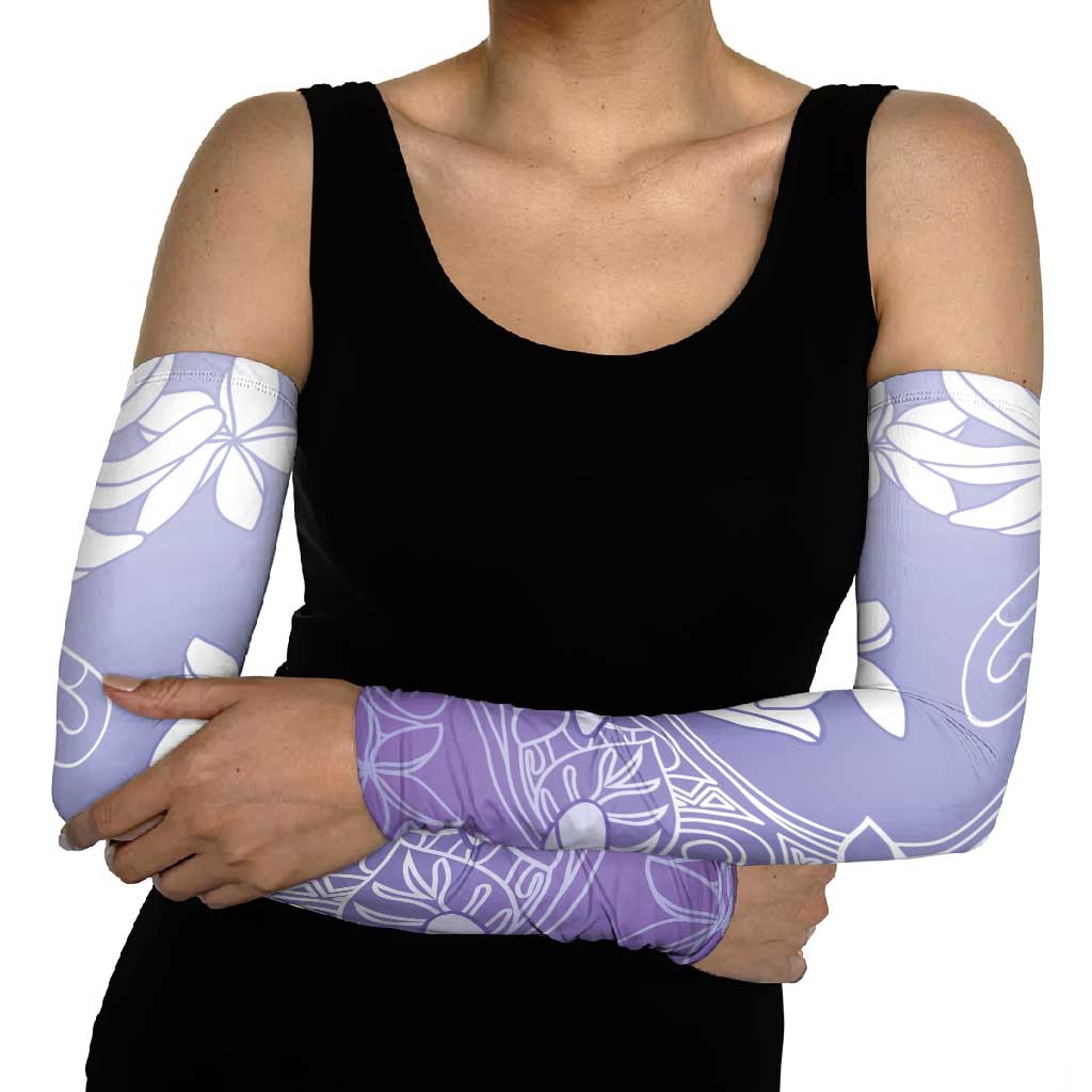 Tiare Tahiti Arm Sleeves Purple Polynesia Motifs - Polynesian Pride