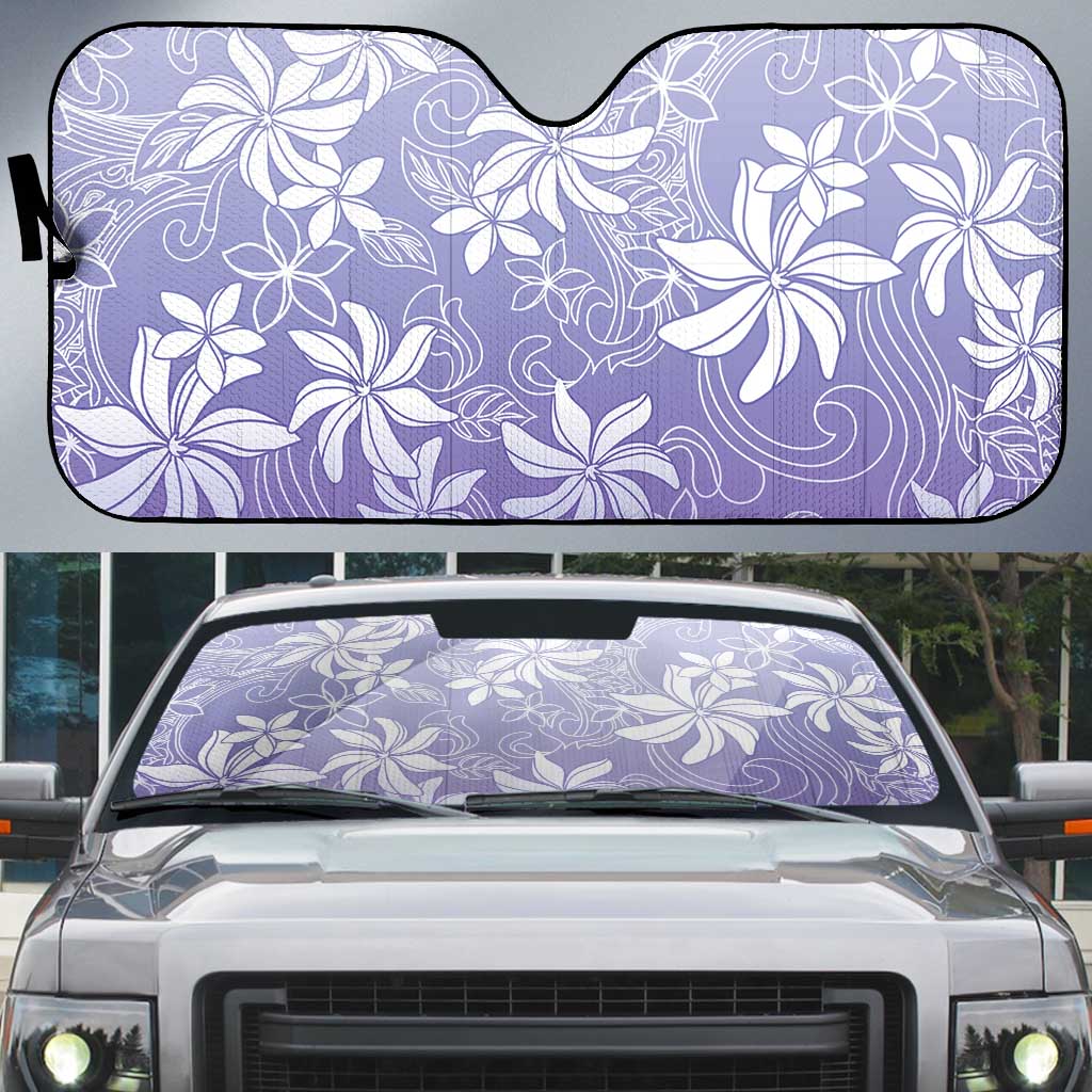 Tiare Tahiti Auto Sun Shade Purple Polynesia Motifs - Polynesian Pride