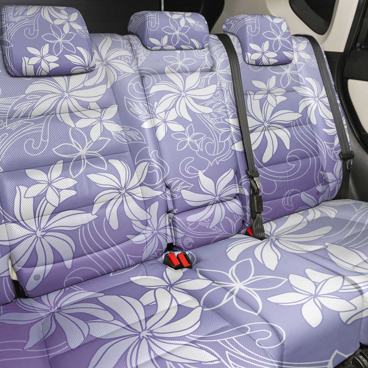 Tiare Tahiti Back Car Seat Cover Purple Polynesia Motifs - Polynesian Pride
