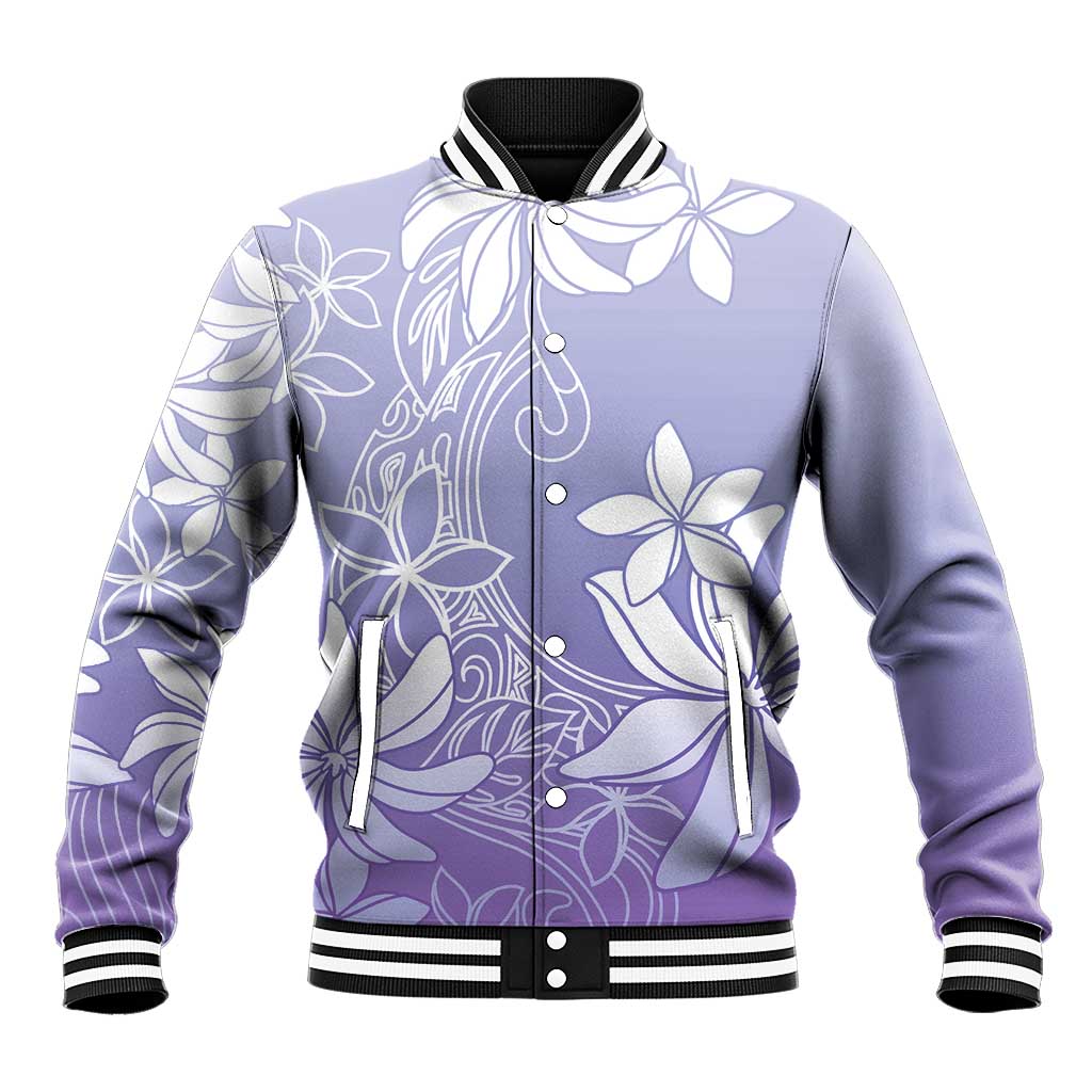 Tiare Tahiti Baseball Jacket Purple Polynesia Motifs - Polynesian Pride