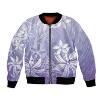 Tiare Tahiti Bomber Jacket Purple Polynesia Motifs - Polynesian Pride