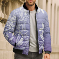 Tiare Tahiti Bomber Puffer Jacket Purple Polynesia Motifs - Polynesian Pride