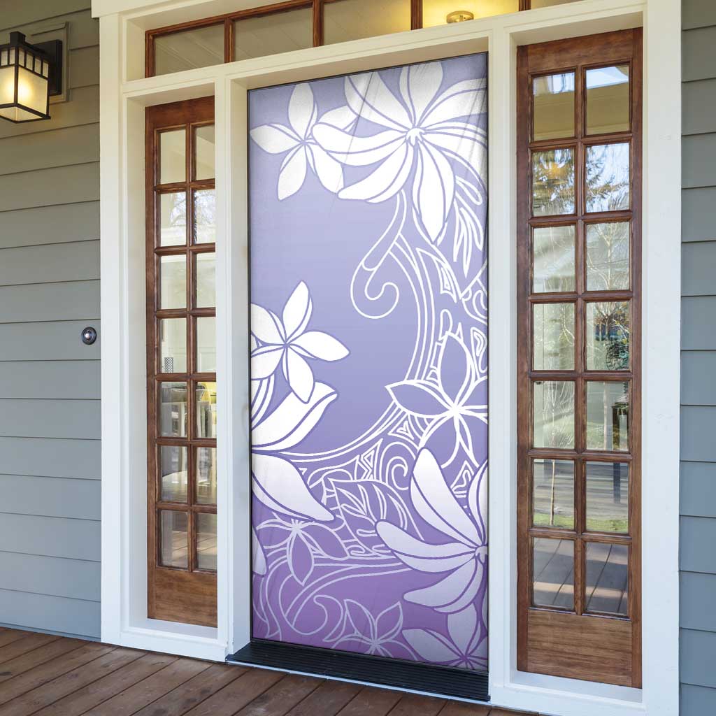 Tiare Tahiti Door Cover Purple Polynesia Motifs - Polynesian Pride