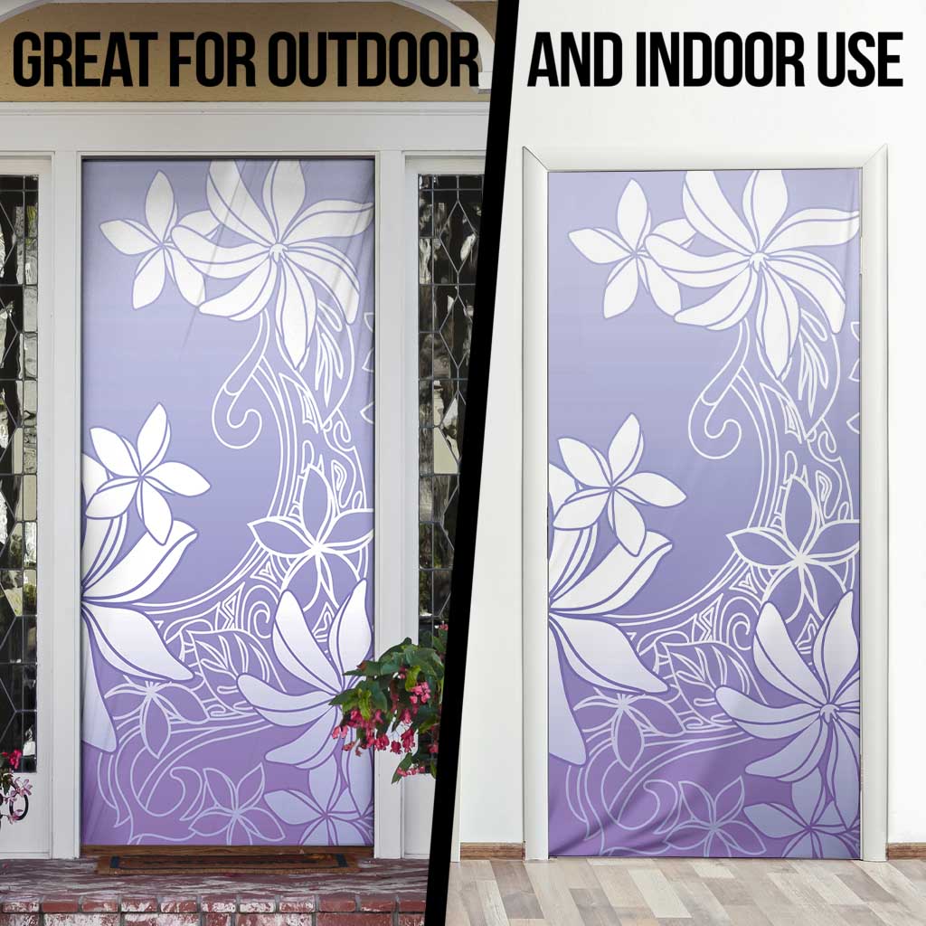 Tiare Tahiti Door Cover Purple Polynesia Motifs - Polynesian Pride